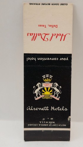 Vintage matchbook cover hotel - vintage,